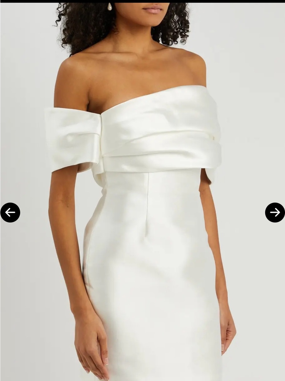 Solace London Edda White Satin Party Dress